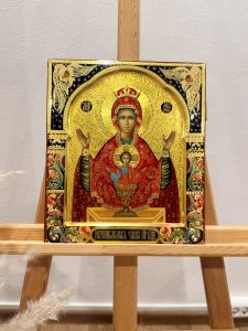 Рукописная икона Неупиваемая Чаша №19 (Размер 27х31 см)