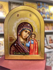 Рукописная Казанская икона Пресвятой Богородицы 94 (Размер 30*40 см)