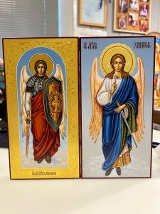 Рукописная икона Ангел Хранитель 130