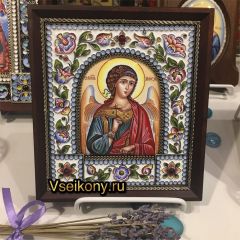 Икона из финифти Ангел Хранитель 76 (Размер 14*16 см)