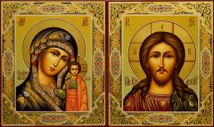 Рукописная венчальная пара с резьбой 83 (Размер 17*21 см)
