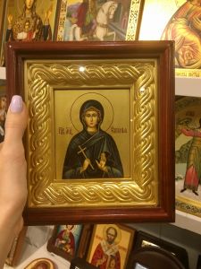 Рукописная икона Евгения Римская