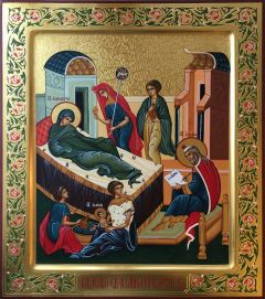 Рукописная икона Рождество Иоанна Предтечи