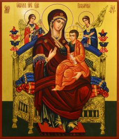 Рукописная икона Всецарица
