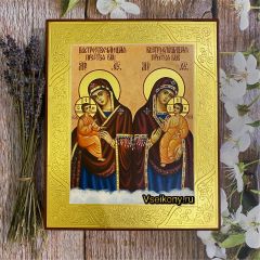 Рукописная икона Быстрослышащая и Быстроотвечающая 6 (Размер 17*21 см)