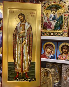 Рукописная мерная икона Александр Невский 54