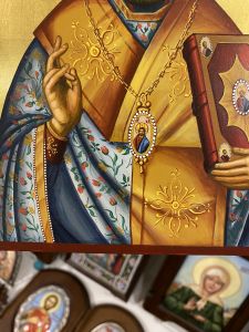 Рукописная икона Николай Чудотворец 114 
