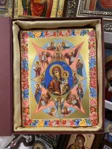 Рукописная икона Неопалимая Купина 2 (Размер 22*28 см)