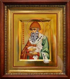 Рукописная икона Спиридон Тримифунтский 29 (Размер 17*21 см)