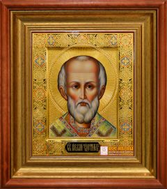 Рукописная икона Николай Чудотворец 55 