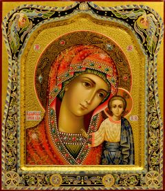 Рукописная икона Казанская 97 