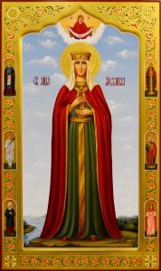Рукописная мерная икона Людмила Чешская