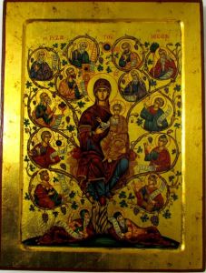 Рукописная икона Древо Иессеево