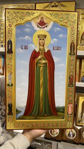 Рукописная мерная икона Людмила Чешская