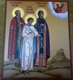 Рукописная семейная икона 3 Святых