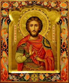 Рукописная икона Александр Невский №100 (Размер 21х25 см)
