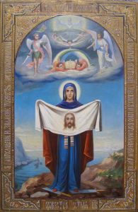 Рукописная икона Порт Артурская