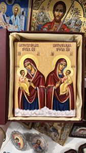 Рукописная икона Быстрослышащая и Быстроотвечающая 12 (Размер 17х21 см)
