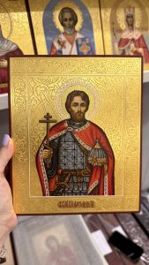 Рукописная икона Александр Невский №86