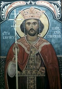 Рукописная икона Борис Болгарский
