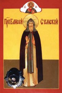 Рукописная икона Елисей Сумский