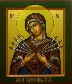 Рукописная икона Семистрельная