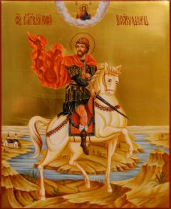 Рукописная икона Юрий Всеволодович масло