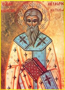 Рукописная икона Александр Константинопольский