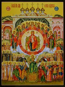 Рукописная икона О Тебе Радуется