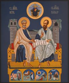 Рукописная икона Петр и Павел 2