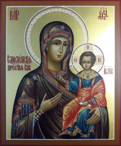 Рукописная икона Смоленская
