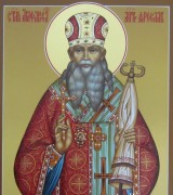 Рукописная икона Агафангел Святитель