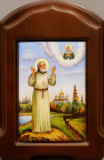 Рукописная икона из финифти Серафим Саровский №19 (Размер 16х24 см)