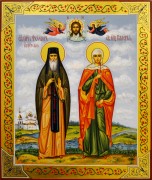 Рукописная семейная икона Феодор Печерский и Калерия 91