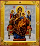 Рукописная икона Всецарица с резьбой 14 