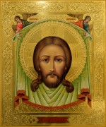 Рукописная икона Спас Нерукотворный с Ангелами 52 (Размер 30*36 см)