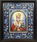 Икона из финифти Николай Чудотворец 93 (Размер 14*16 см)