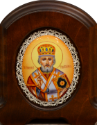 Икона из финифти Николай Чудотворец 80 (Размер 11*14 см)