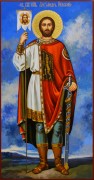 Рукописная икона Александр Невский в полный рост