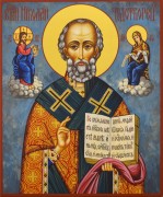 Рукописная икона Николай Чудотворец 116