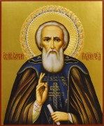 Рукописная икона Сергий Радонежский 43 