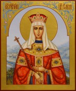 Рукописная икона Елена равноапостольная 22 (Размер 17*21 см)