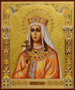 Рукописная икона Ольга равноапостольная 24 (Размер 17*21 см)