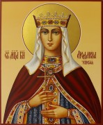 Рукописная икона Людмила Чешская