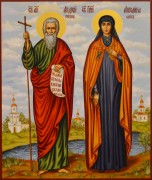 Рукописная семейная икона 120 (Андрей Первозв., Ангелина Сербская)