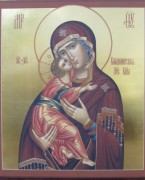 Рукописная икона Владимирская Божия Матерь