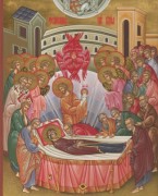 Рукописная икона Успение Богородицы