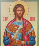 Рукописная икона Никита Воин