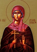 Рукописная икона Агафоклия