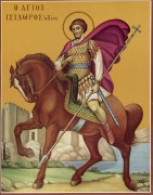 Рукописная икона Исидор Хиосский